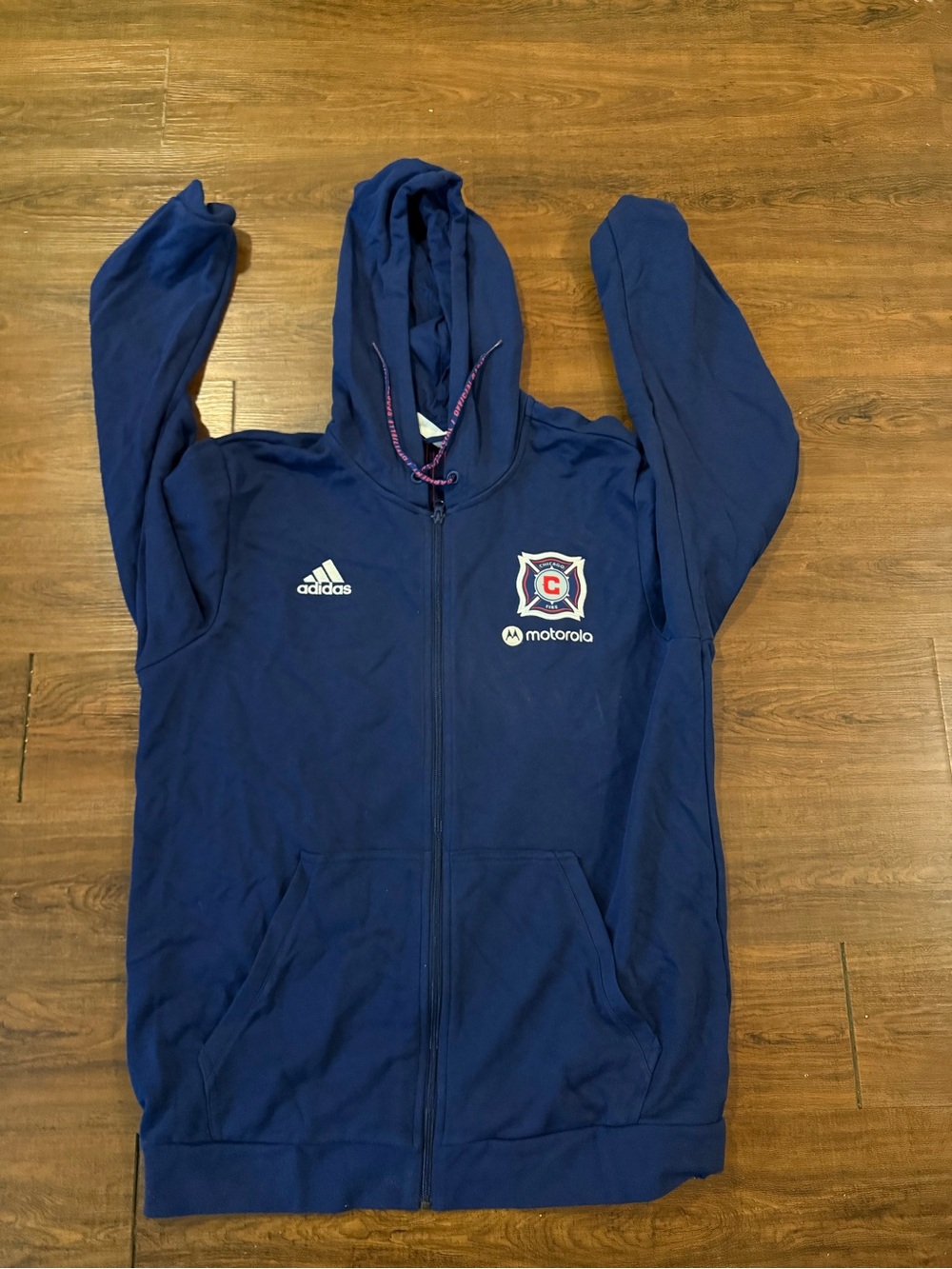 Adidas Navy Full-Zip Hoodie with Chicago Fire